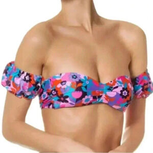 🆕Bongo Purple Rose Floral Bikini Top S🆕